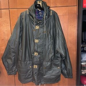 Vintage Willis and Geiger Field Jacket Mens Green Flannel Lined Game Coat Medium